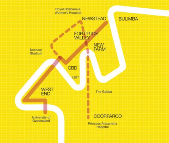 Brisbane Labor Mayoral candidate Rob Harding's light rail plan (source Rob Harding media release)