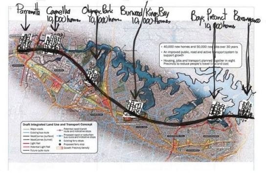 Chris Johnson's proposed Central Metro Line (source: Chris Johnson/SMH)