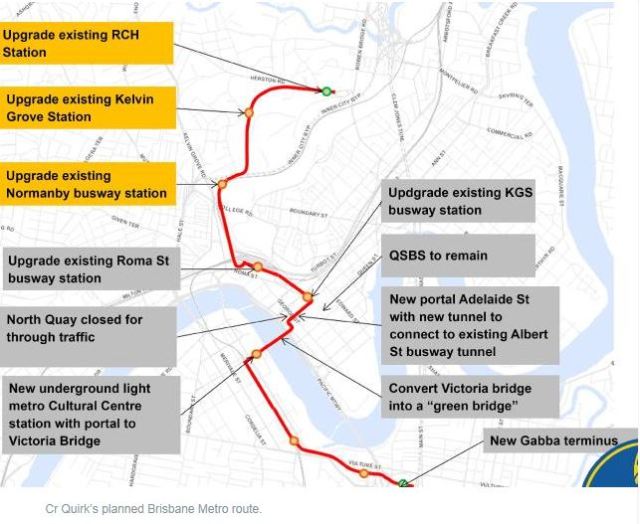 Proposed Brisbane Metro (source: Courier Mail)