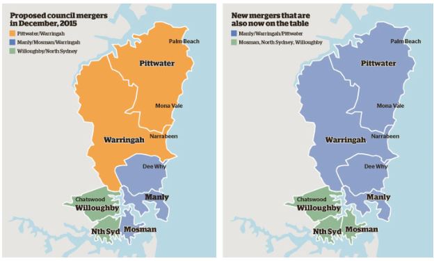 Warringah Council mergers (source: Fairfax Media)