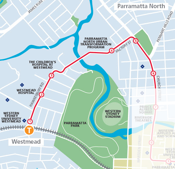 PLR - Westmead Hospitals and North Parramatta (source: NSW Government)